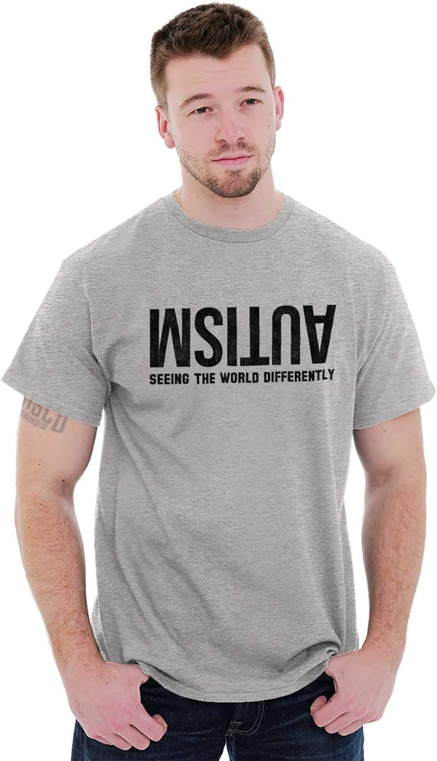 imageBrisco Brands Autism Seeing The World Differently Graphic T Shirt Men or WomenSport Grey