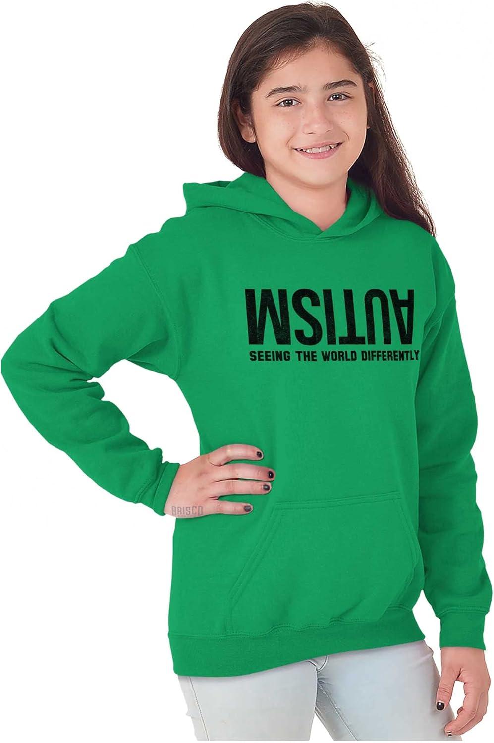 imageBrisco Brands Autism Seeing the World Differently Youth Hoodie Boy GirlIrish Green
