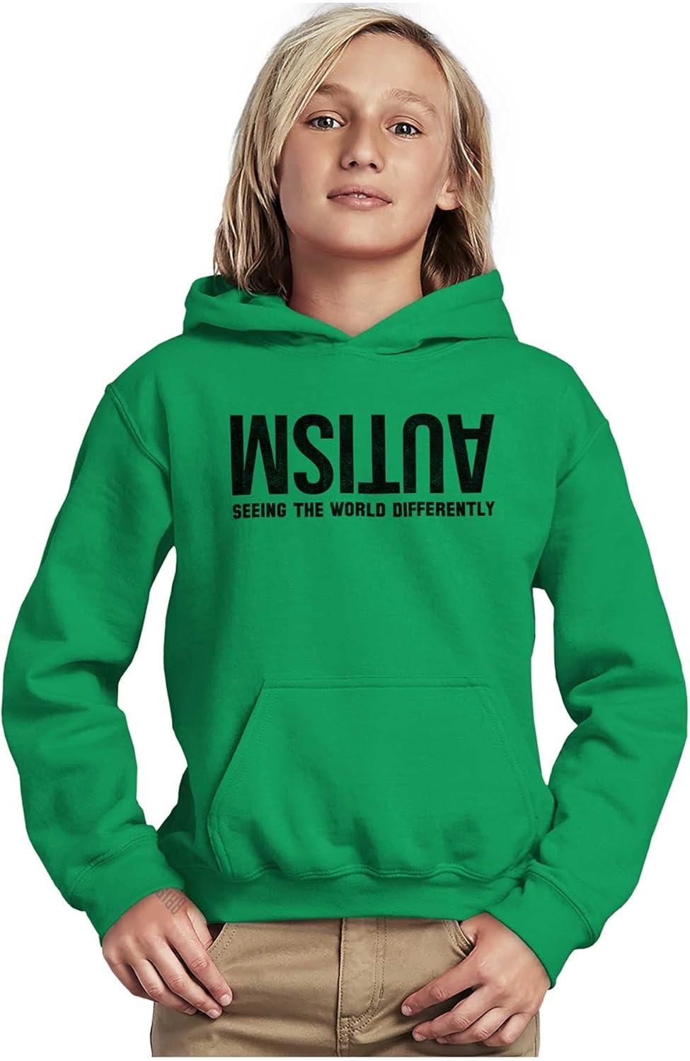 imageBrisco Brands Autism Seeing the World Differently Youth Hoodie Boy GirlIrish Green