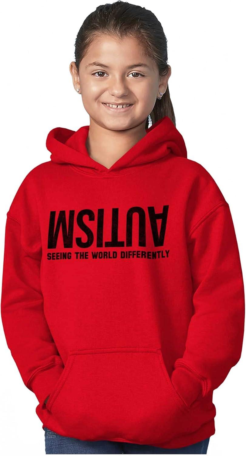 imageBrisco Brands Autism Seeing the World Differently Youth Hoodie Boy GirlRed
