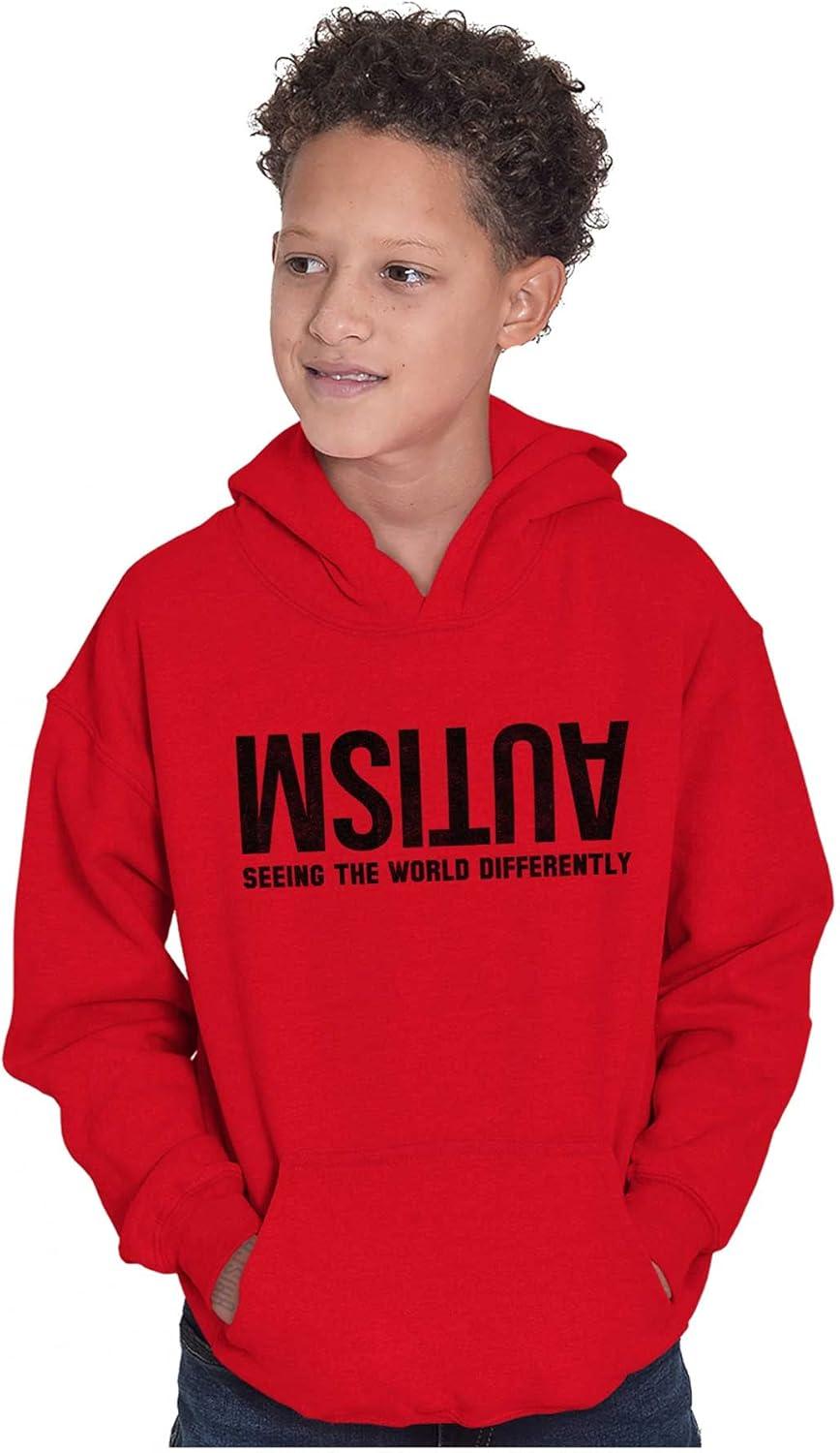 imageBrisco Brands Autism Seeing the World Differently Youth Hoodie Boy GirlRed