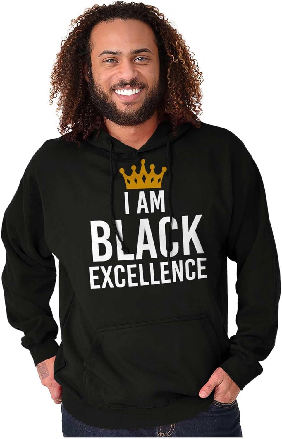 imageBrisco Brands I am Black Excellence Royal Crown Hoodie Sweatshirt Women MenBlack