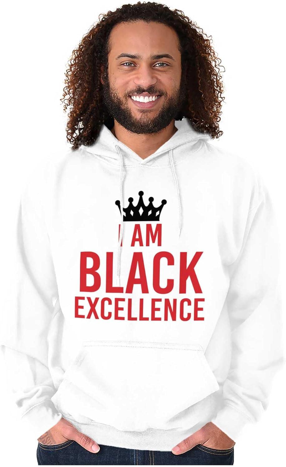 imageBrisco Brands I am Black Excellence Royal Crown Hoodie Sweatshirt Women MenWhite