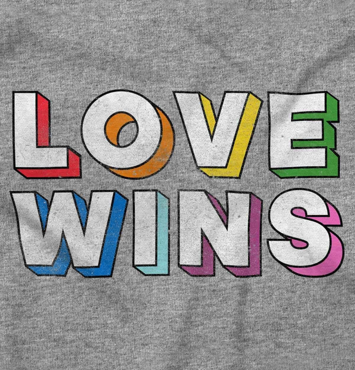 imageBrisco Brands Inspirational Love Wins Rainbow Hoodie Sweatshirt Women MenSport Grey