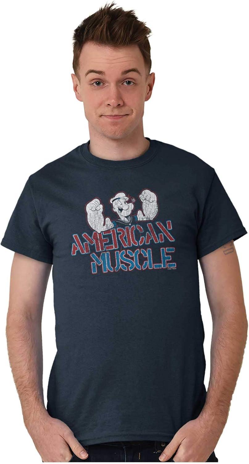 imageBrisco Brands Popeye American Muscle Athletic Mens Graphic T Shirt TeesNavy