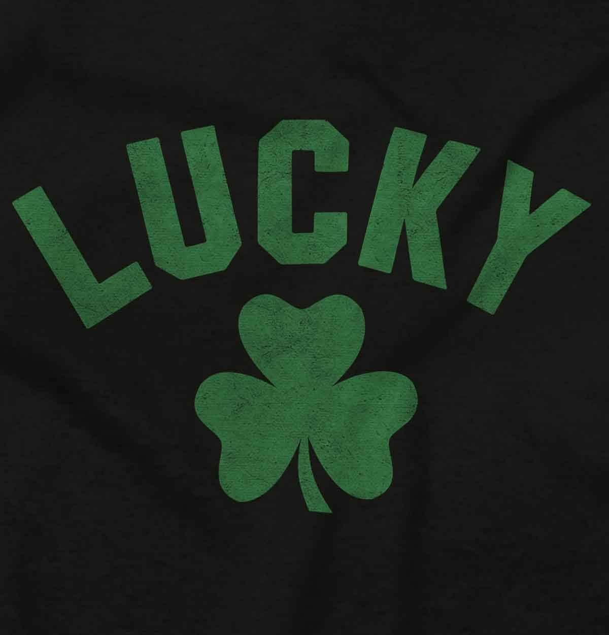 imageBrisco Brands Saint Patricks Day Lucky Shamrocks Sweatshirt for Men or WomenBlack