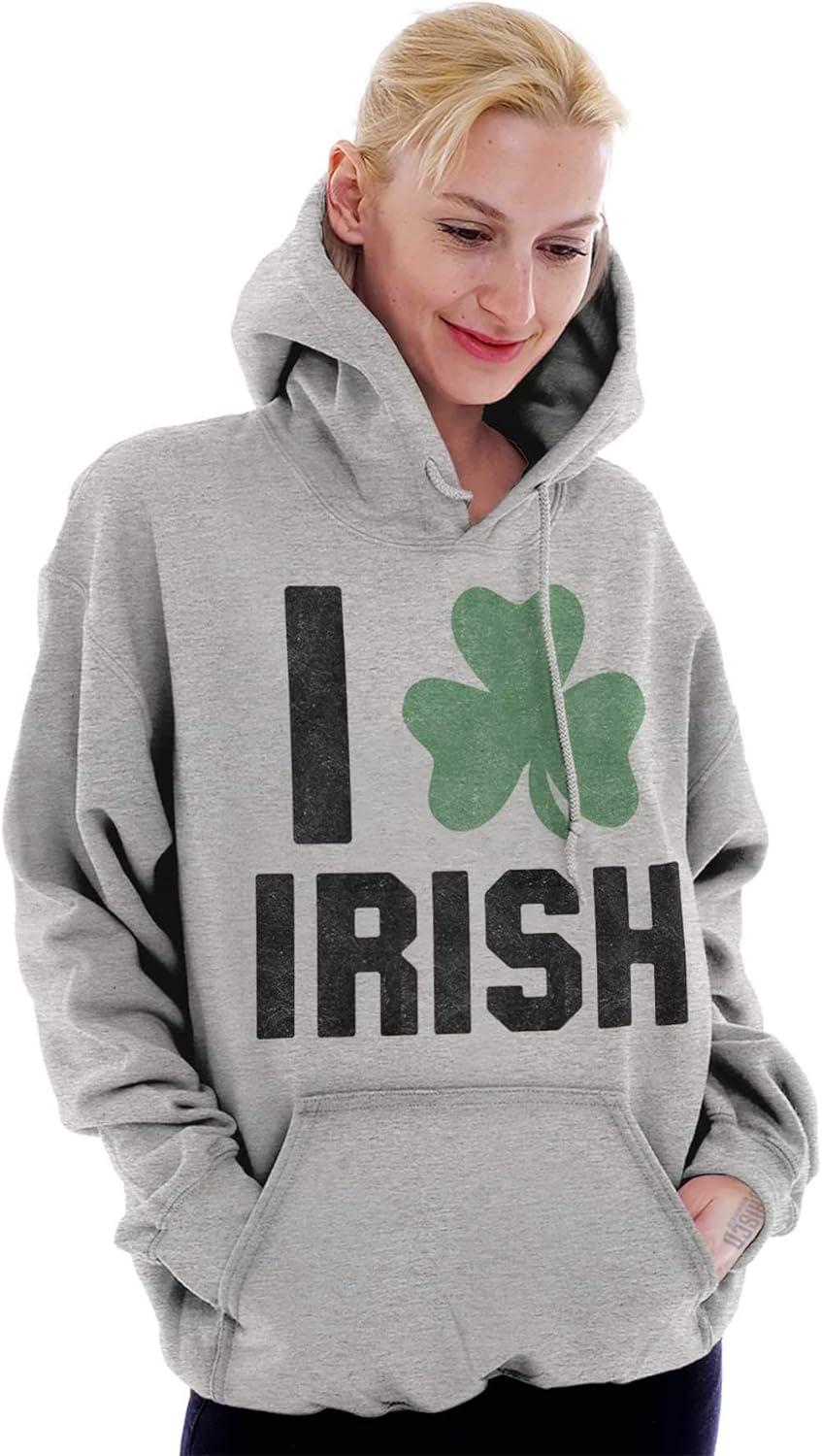 imageBrisco Brands St Patricks Day Irish Pride Shamrock Hoodie Sweatshirt Women MenSport Grey