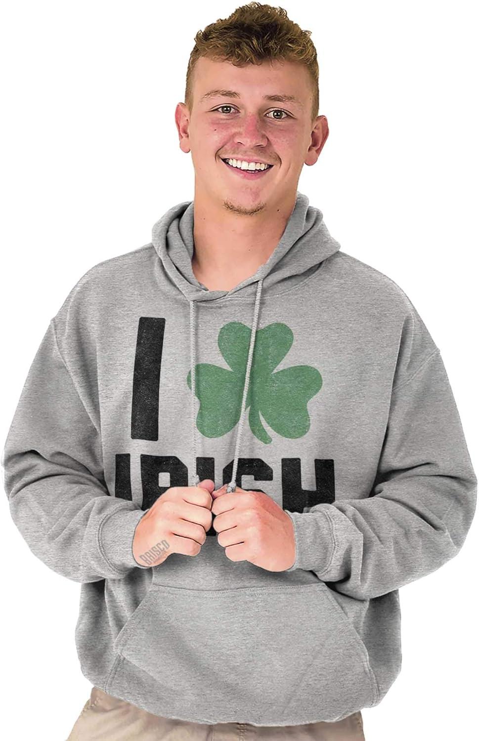 imageBrisco Brands St Patricks Day Irish Pride Shamrock Hoodie Sweatshirt Women MenSport Grey