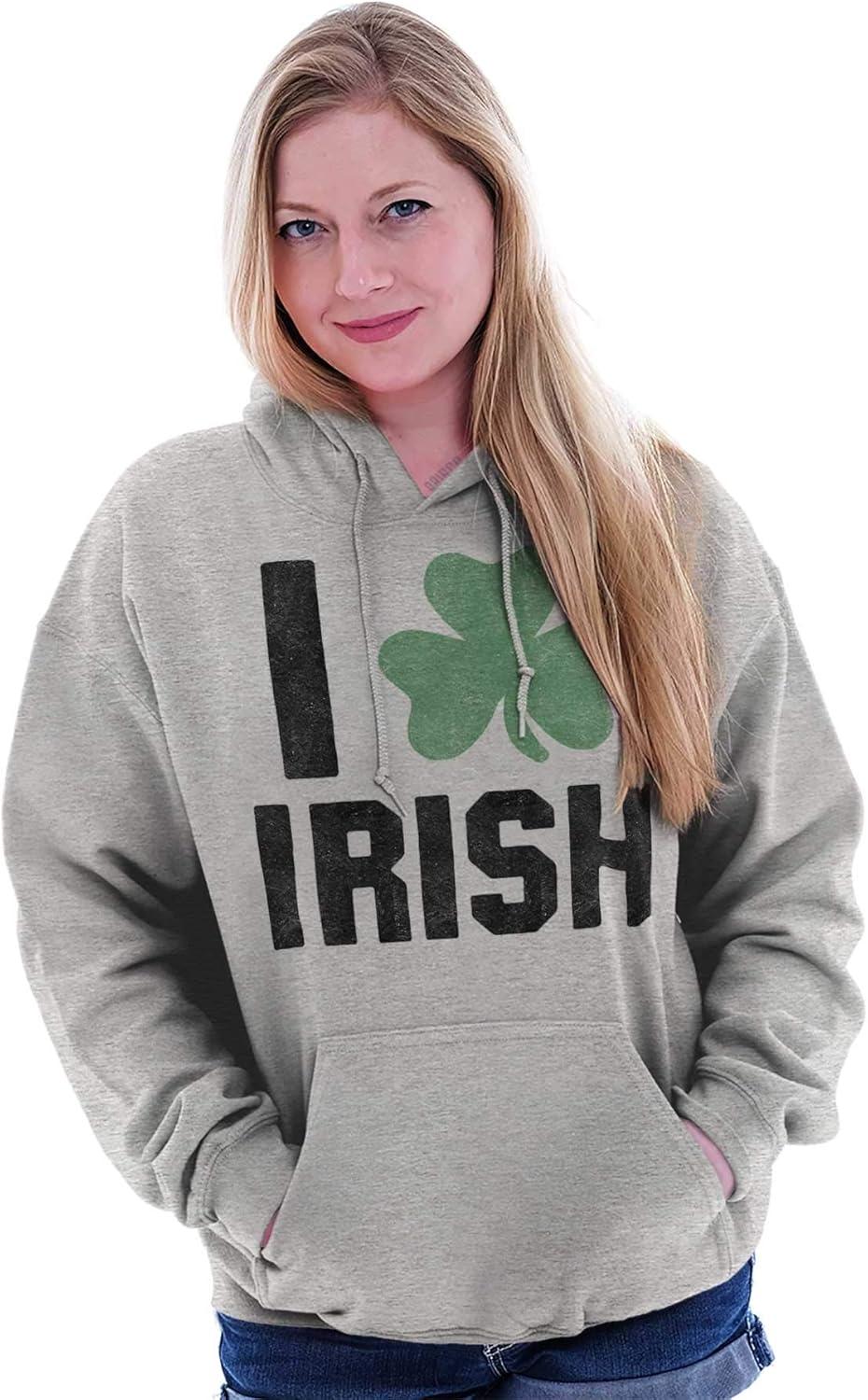 imageBrisco Brands St Patricks Day Irish Pride Shamrock Hoodie Sweatshirt Women MenSport Grey