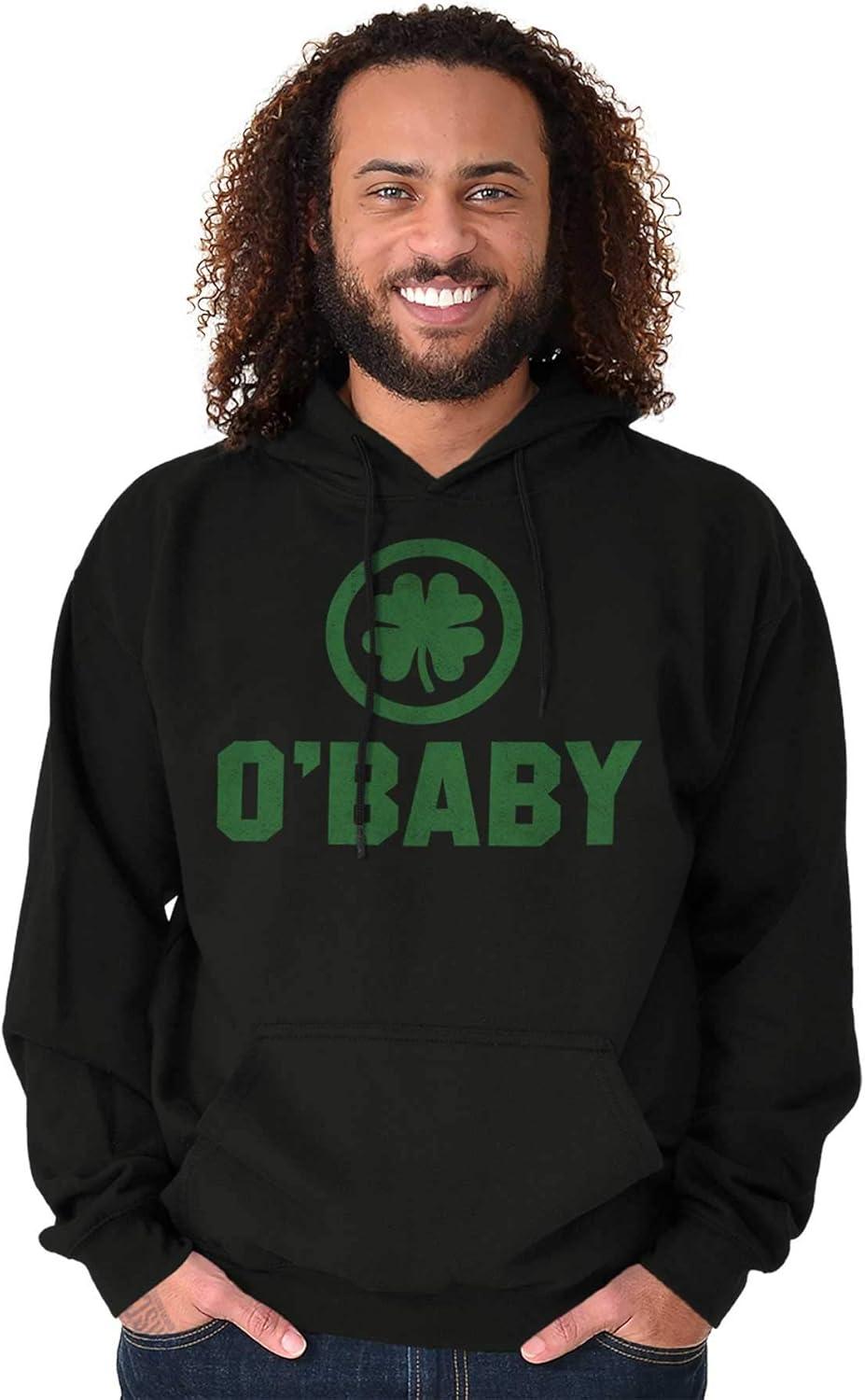 imageBrisco Brands St Patricks Day O Baby Shamrock Hoodie Sweatshirt Women MenBlack