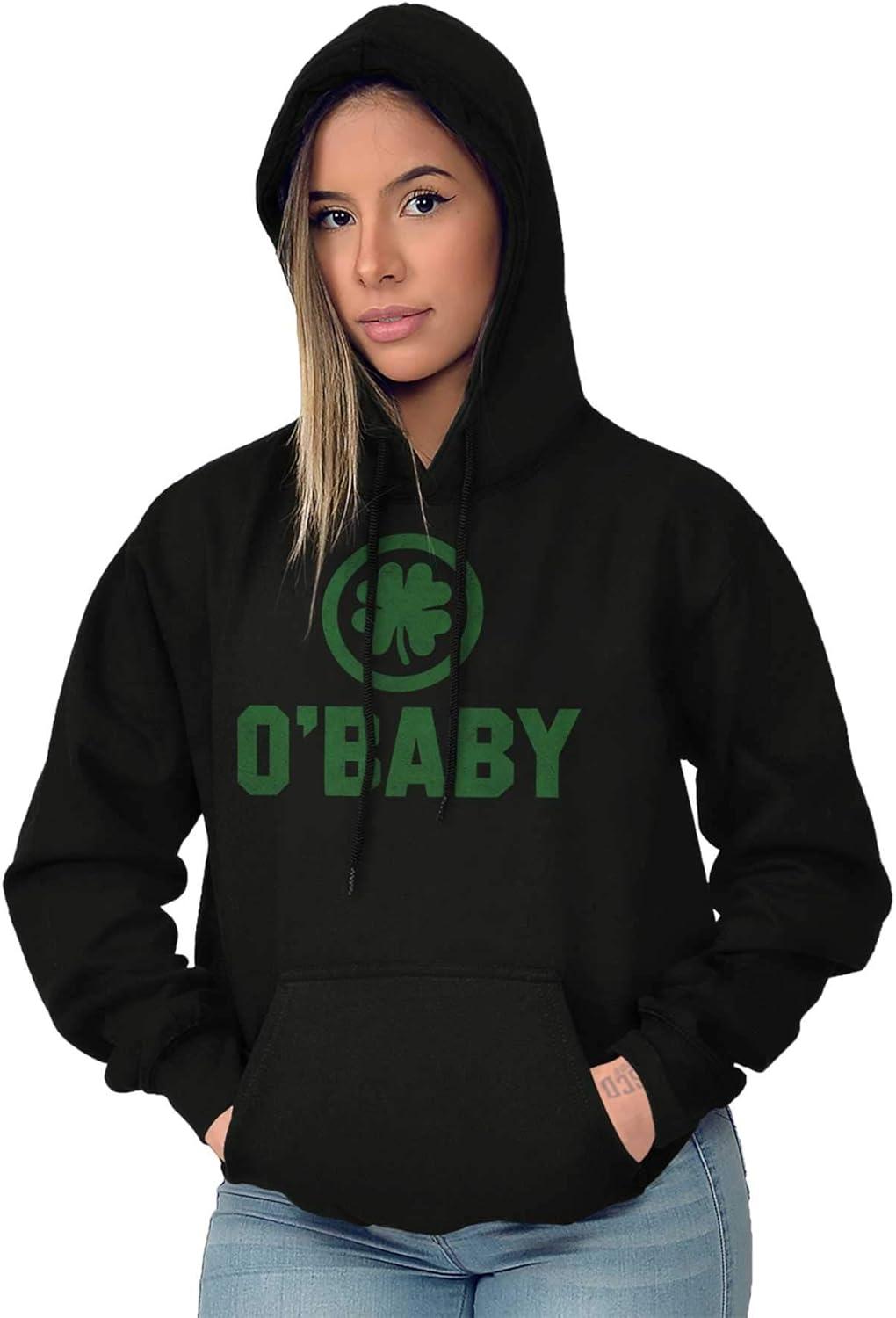 imageBrisco Brands St Patricks Day O Baby Shamrock Hoodie Sweatshirt Women MenBlack