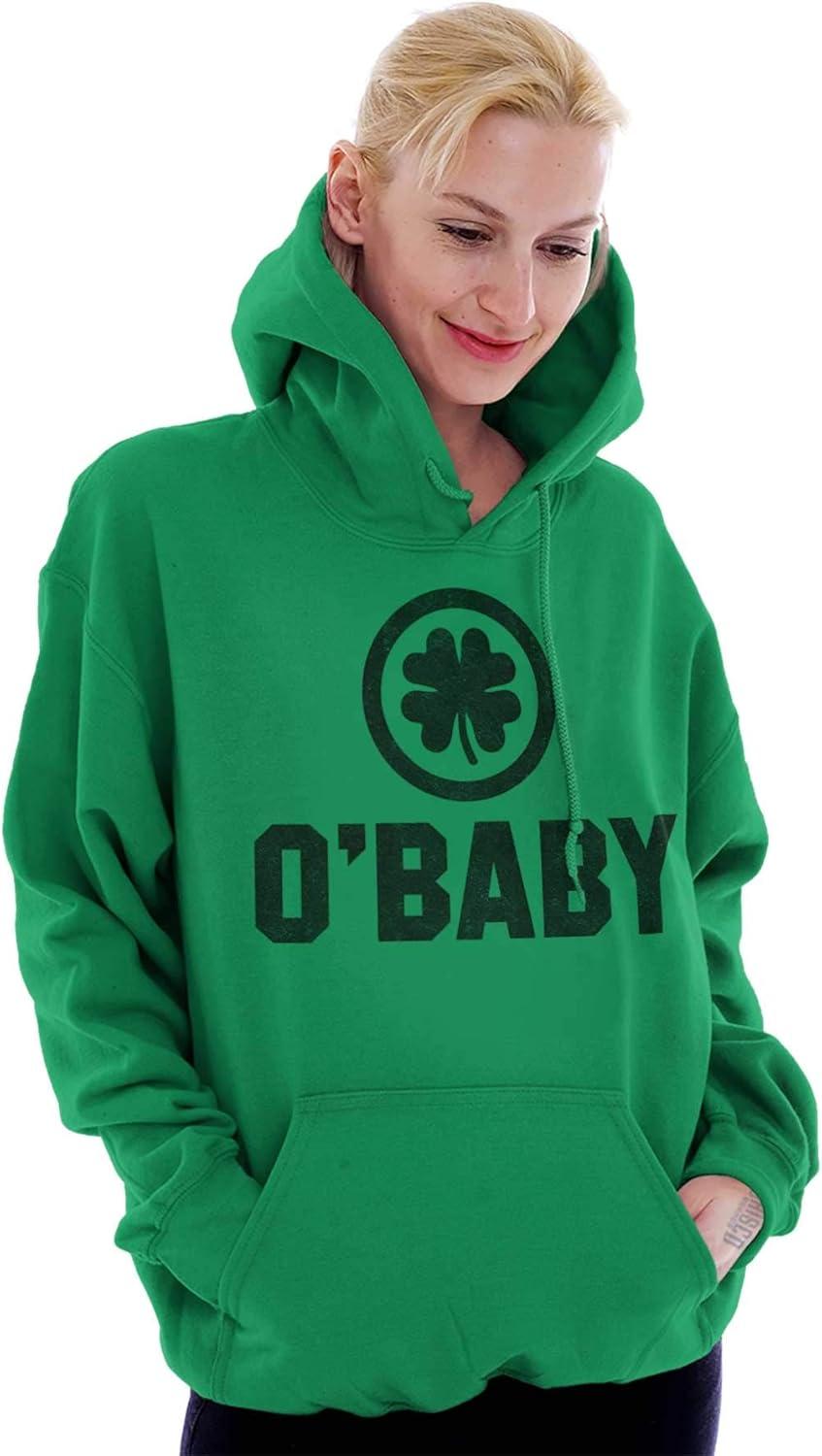 imageBrisco Brands St Patricks Day O Baby Shamrock Hoodie Sweatshirt Women MenIrish Green