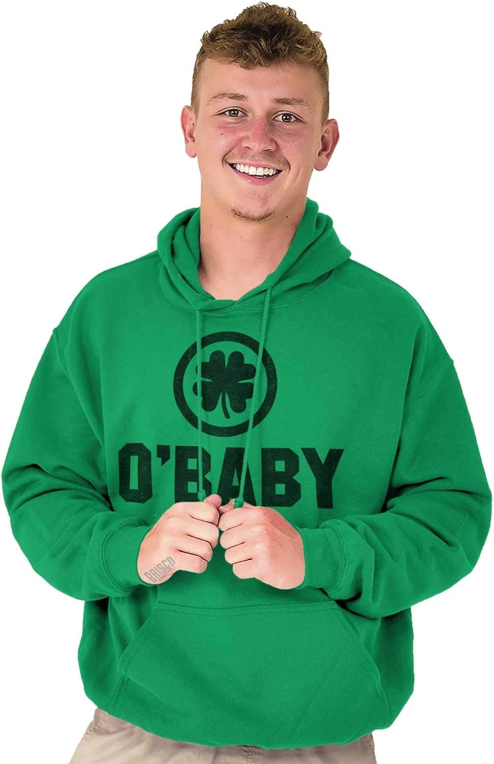 imageBrisco Brands St Patricks Day O Baby Shamrock Hoodie Sweatshirt Women MenIrish Green