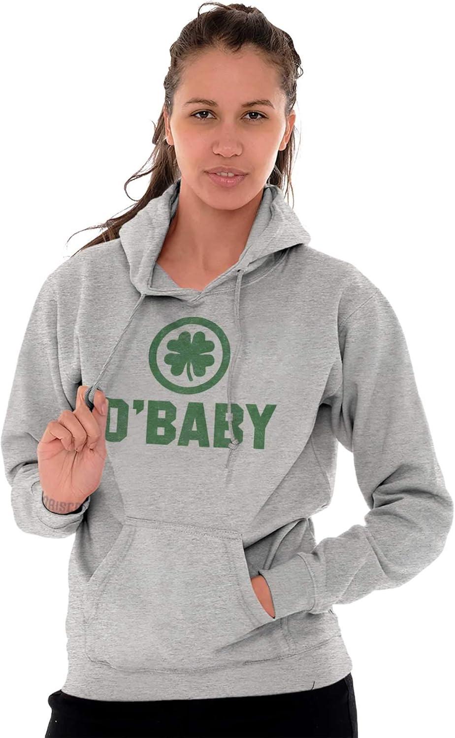 imageBrisco Brands St Patricks Day O Baby Shamrock Hoodie Sweatshirt Women MenSport Grey