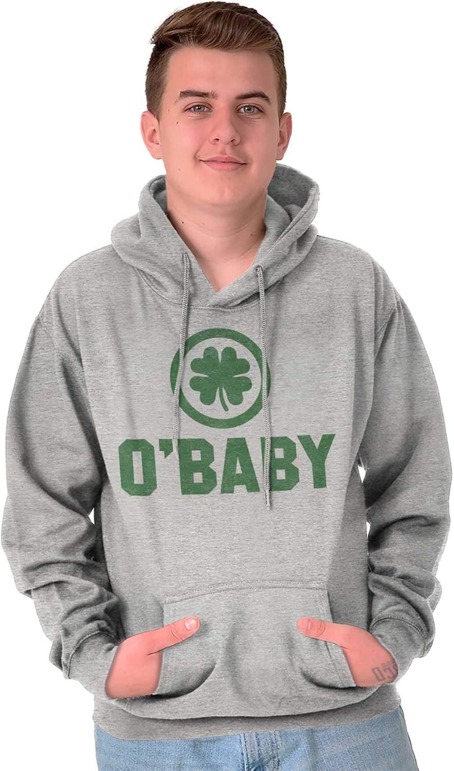 imageBrisco Brands St Patricks Day O Baby Shamrock Hoodie Sweatshirt Women MenSport Grey