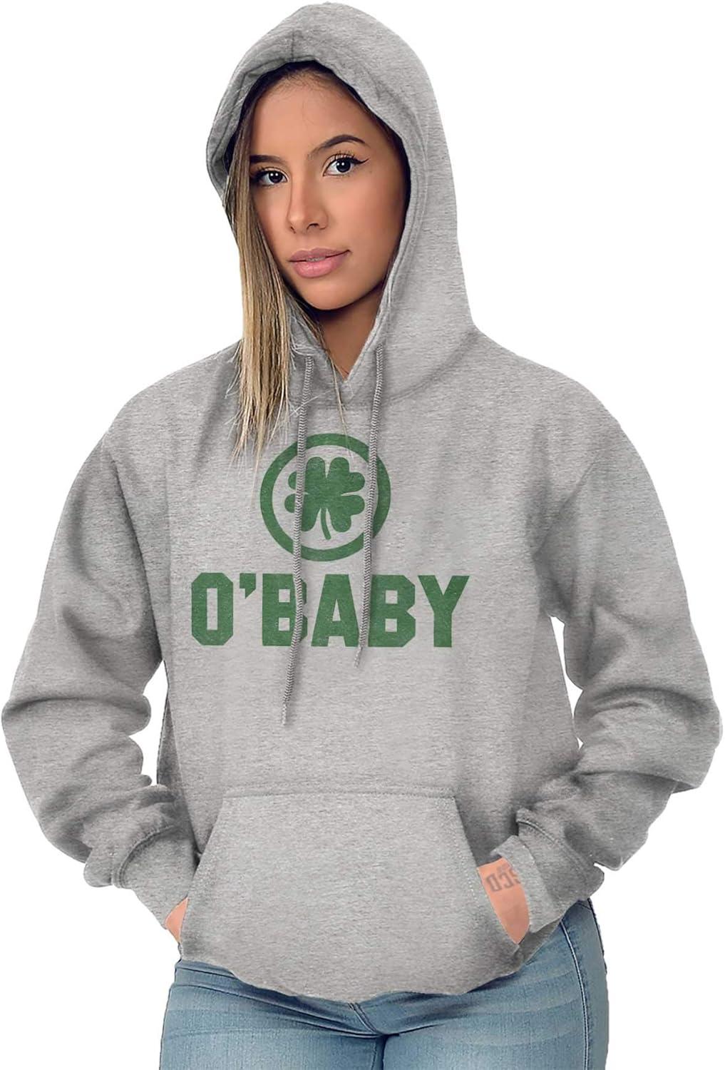 imageBrisco Brands St Patricks Day O Baby Shamrock Hoodie Sweatshirt Women MenSport Grey
