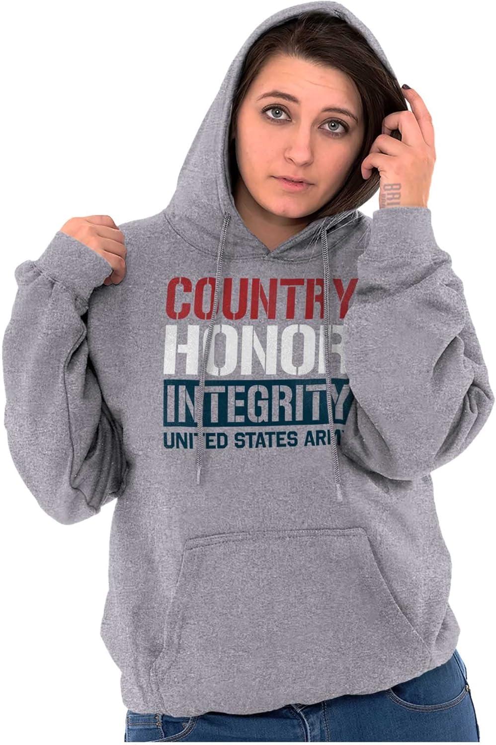 imageBrisco Brands US Army Patriotic Proud American Hoodie Sweatshirt Women MenSport Grey
