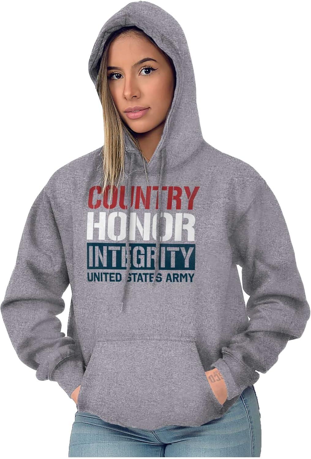 imageBrisco Brands US Army Patriotic Proud American Hoodie Sweatshirt Women MenSport Grey