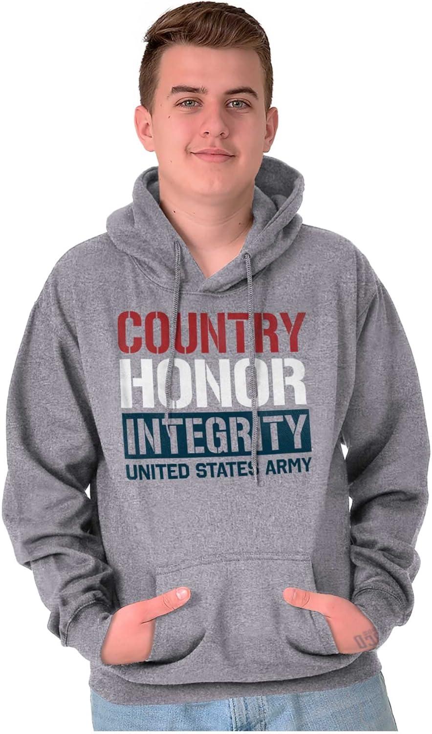 imageBrisco Brands US Army Patriotic Proud American Hoodie Sweatshirt Women MenSport Grey