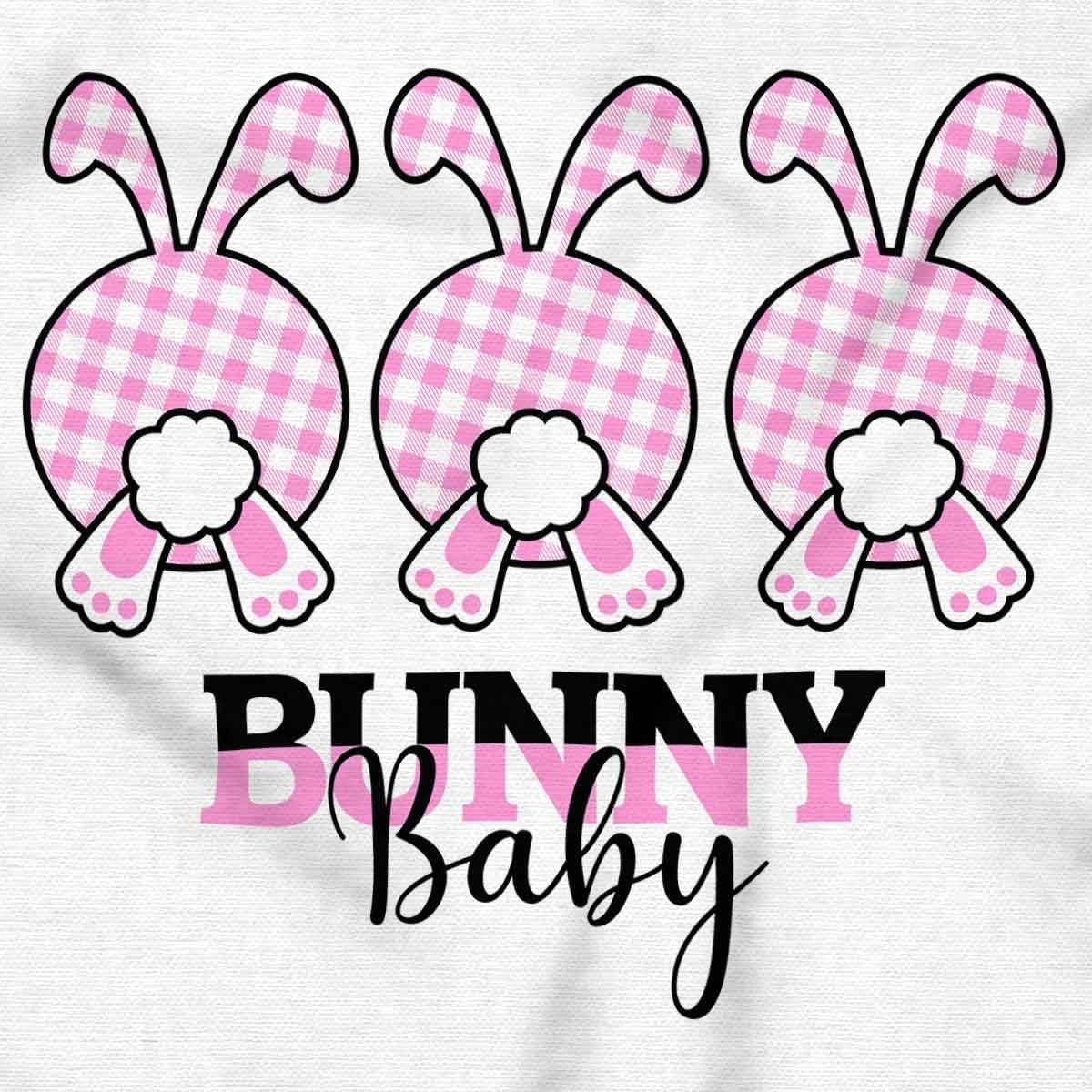 imageCute Plaid Easter Bunny Baby Tails Toddler Baby Girl T ShirtWhite