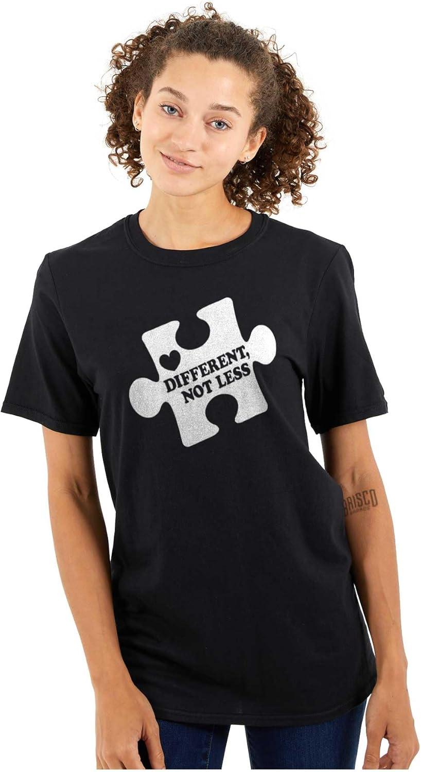 imageDifferent Not Less Autism Puzzle Graphic T Shirt Men or WomenBlack