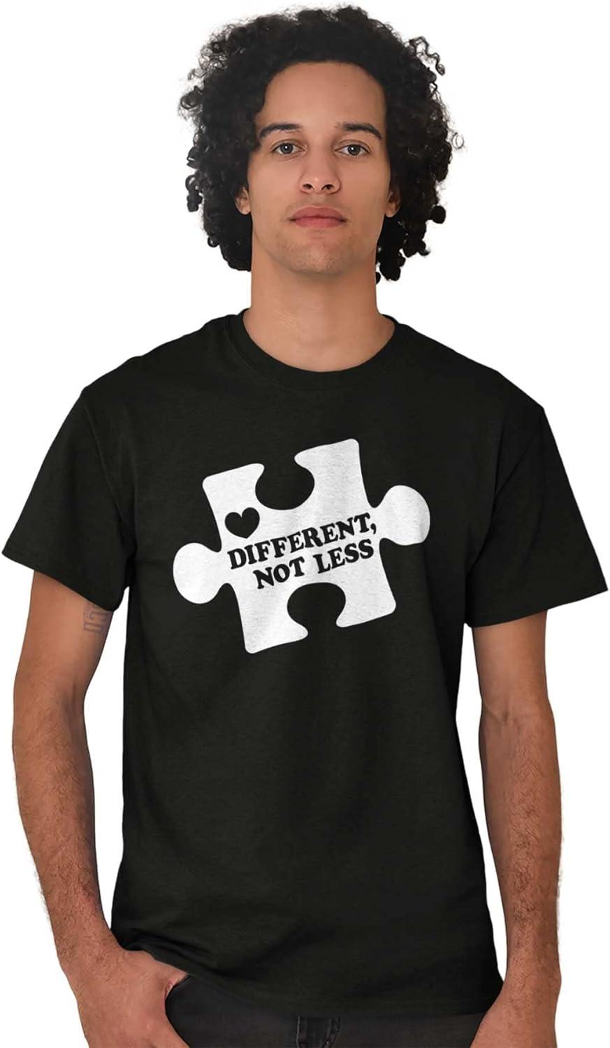 imageDifferent Not Less Autism Puzzle Graphic T Shirt Men or WomenBlack