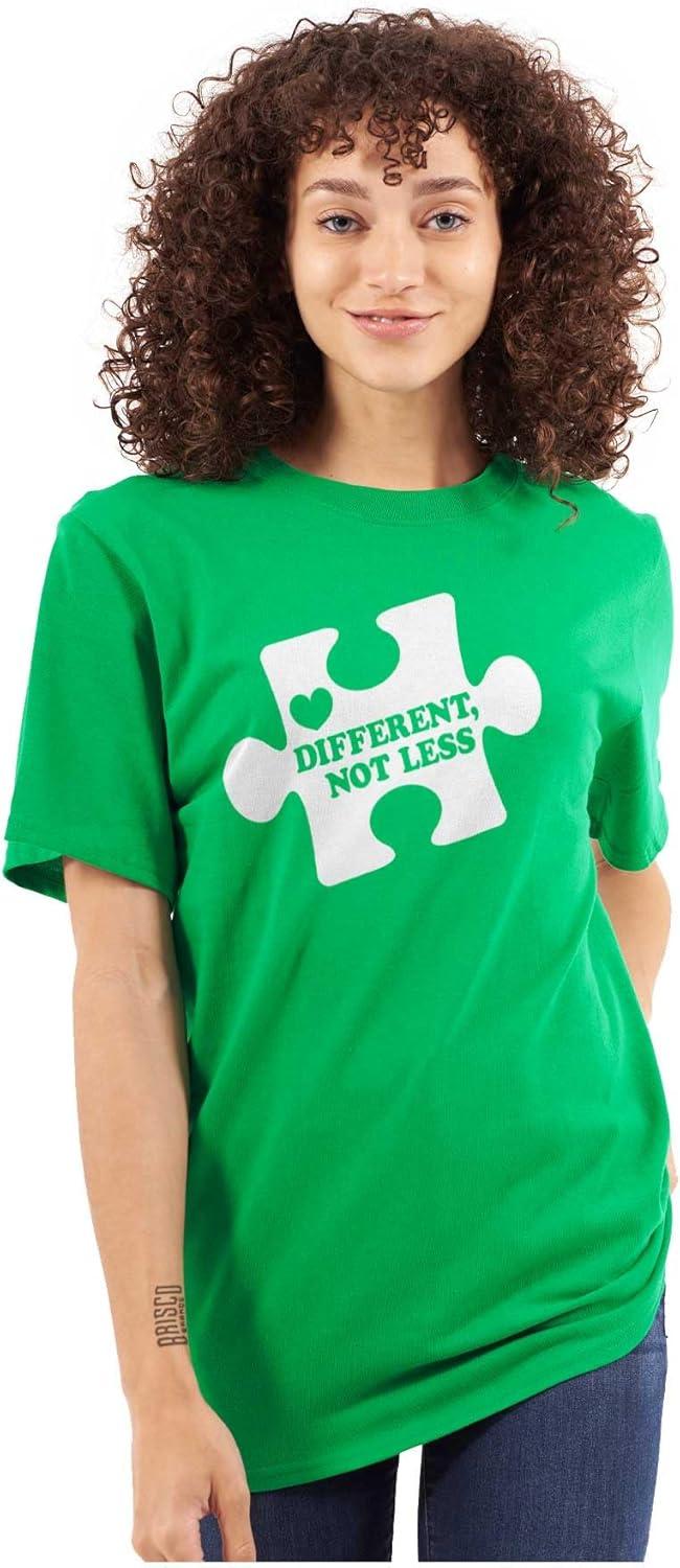 imageDifferent Not Less Autism Puzzle Graphic T Shirt Men or WomenIrish Green