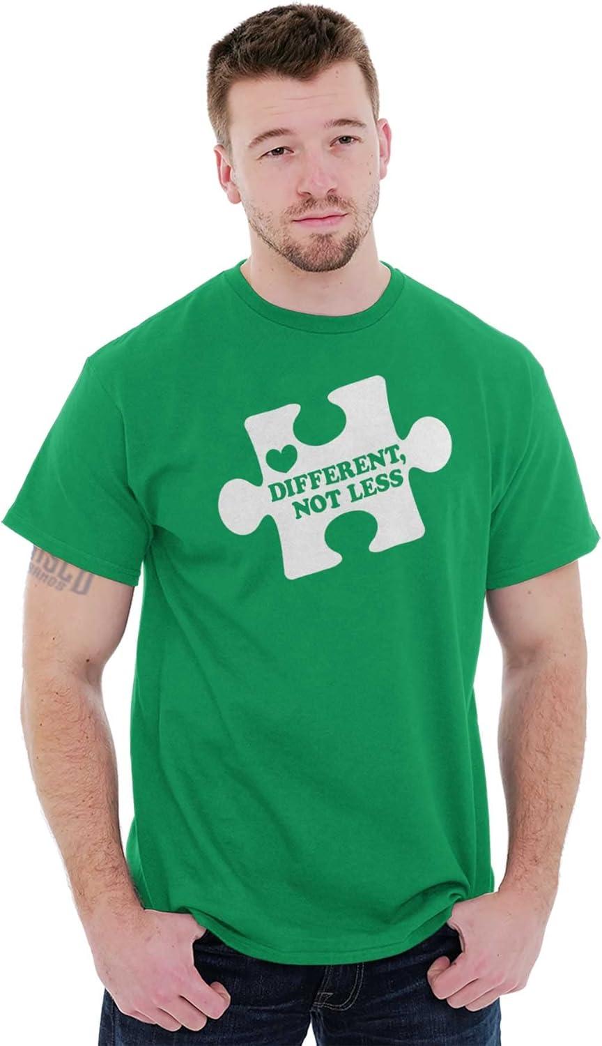 imageDifferent Not Less Autism Puzzle Graphic T Shirt Men or WomenIrish Green