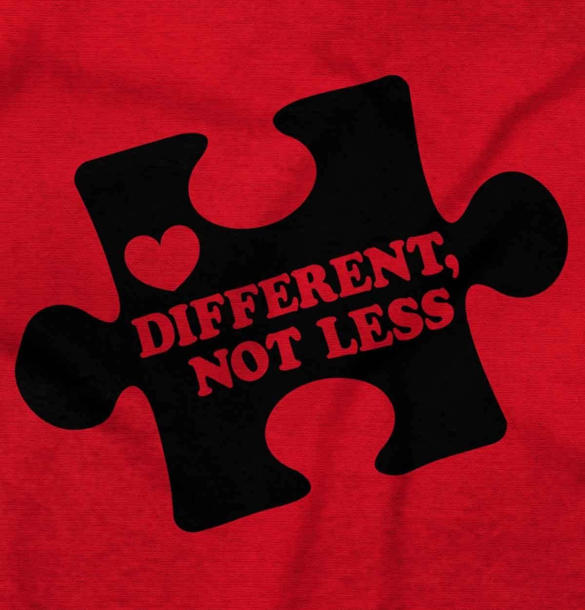 imageDifferent Not Less Autism Puzzle Graphic T Shirt Men or WomenRed