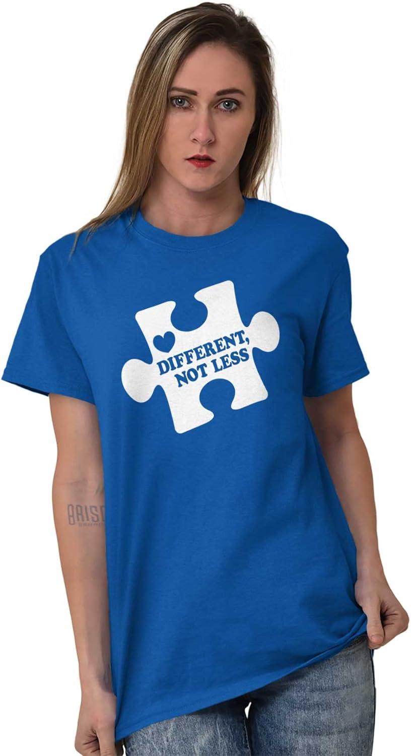 imageDifferent Not Less Autism Puzzle Graphic T Shirt Men or WomenRoyal