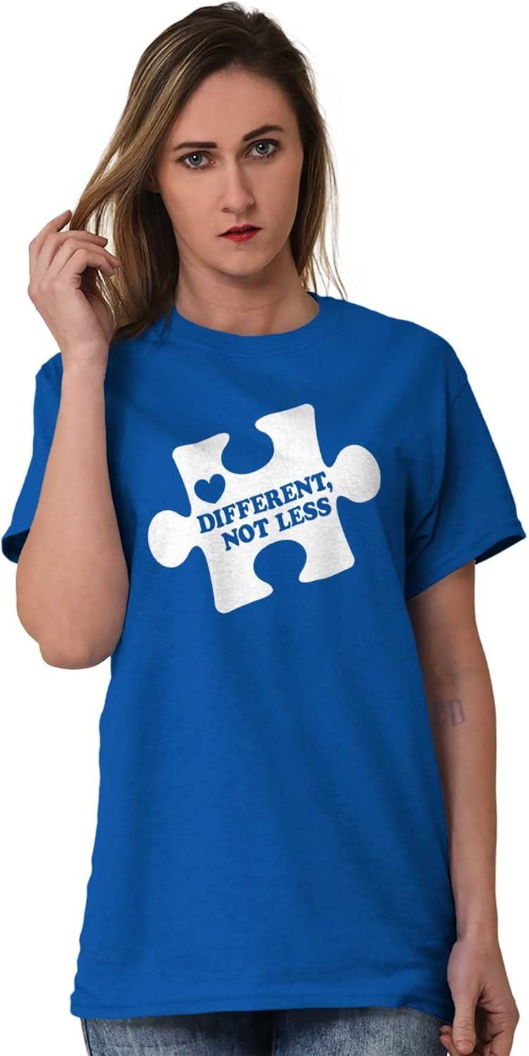 imageDifferent Not Less Autism Puzzle Graphic T Shirt Men or WomenRoyal