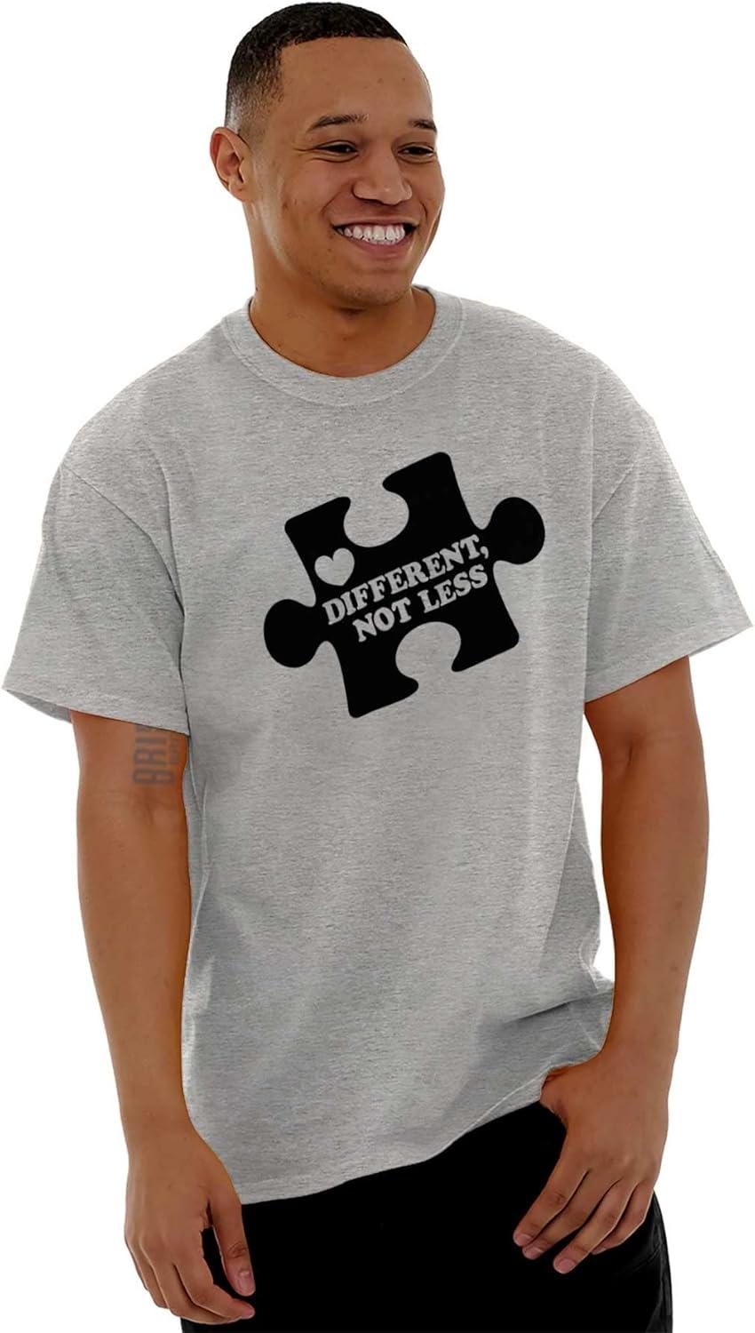 imageDifferent Not Less Autism Puzzle Graphic T Shirt Men or WomenSport Grey