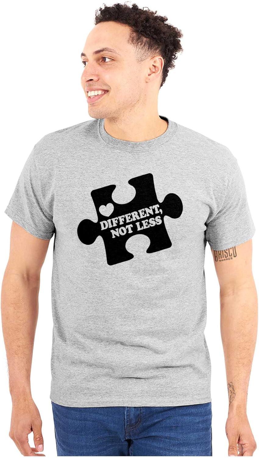 imageDifferent Not Less Autism Puzzle Graphic T Shirt Men or WomenSport Grey
