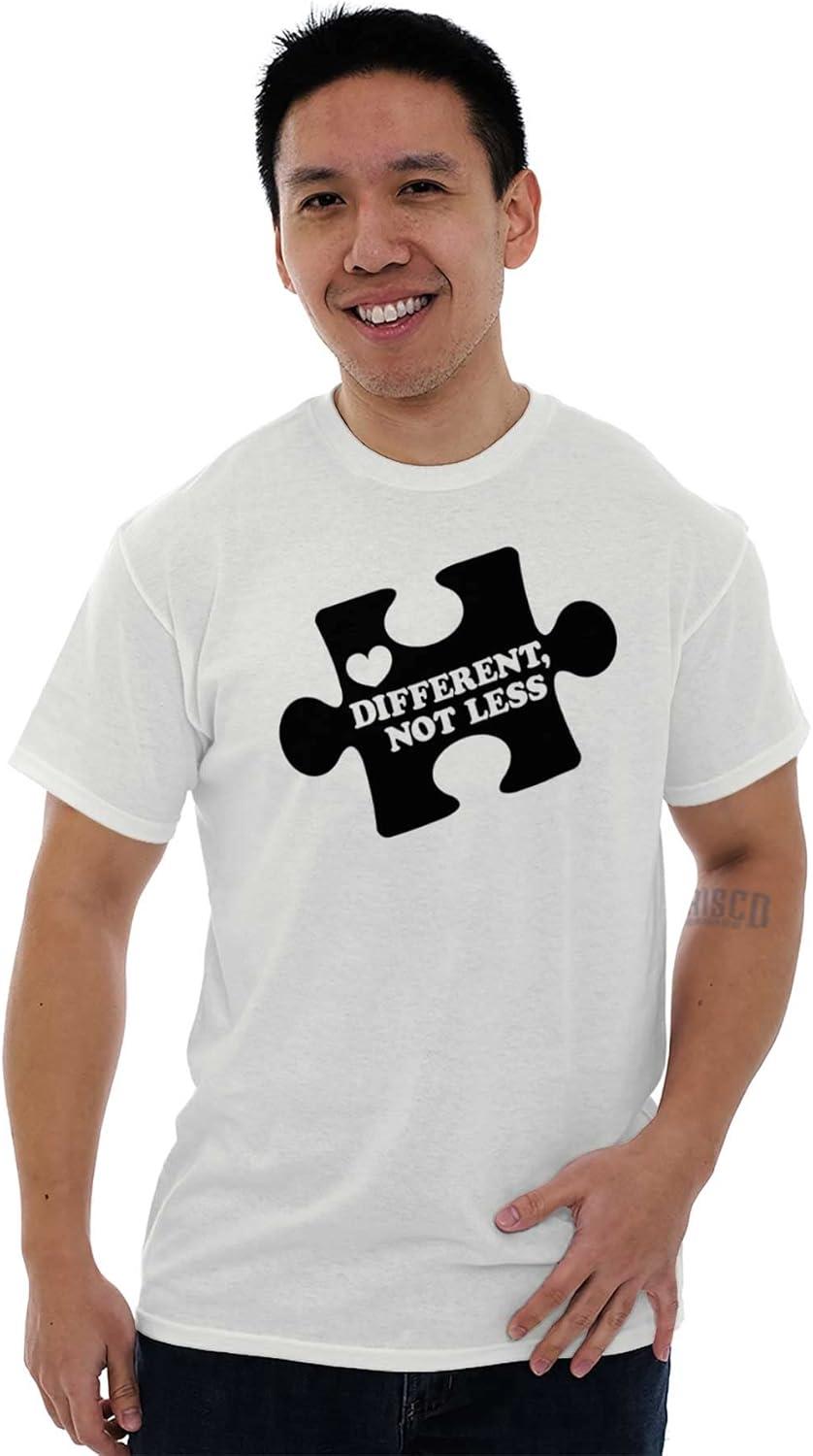 imageDifferent Not Less Autism Puzzle Graphic T Shirt Men or WomenWhite