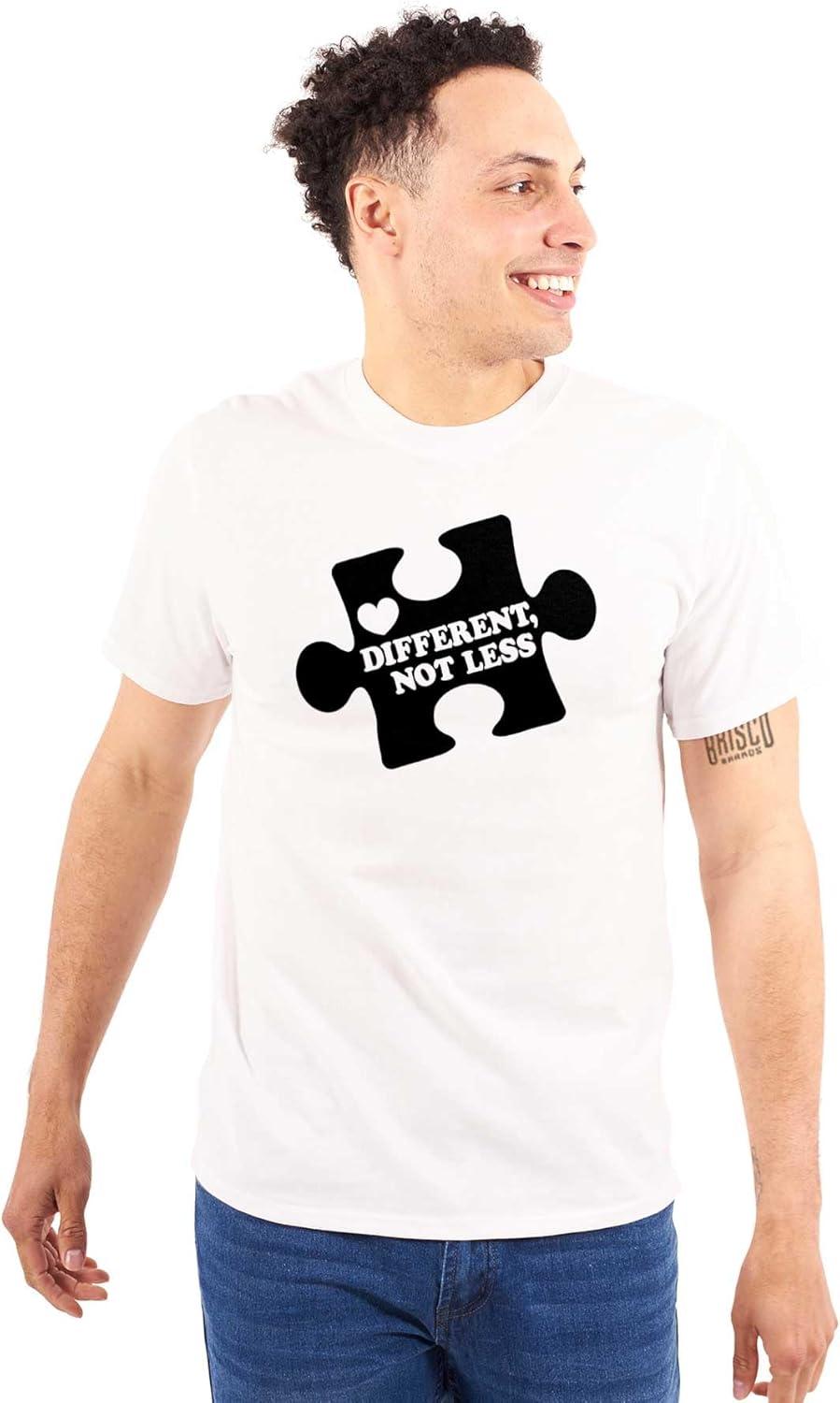 imageDifferent Not Less Autism Puzzle Graphic T Shirt Men or WomenWhite