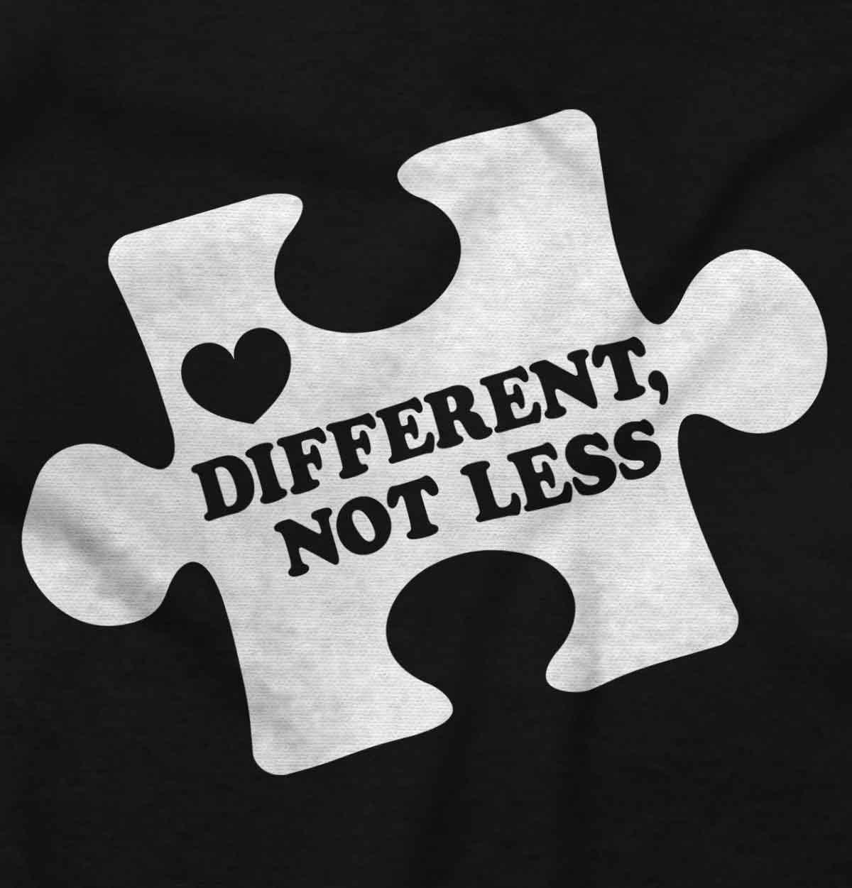 imageDifferent Not Less Autism Puzzle Womens Slim Fit Graphic TeeBlack