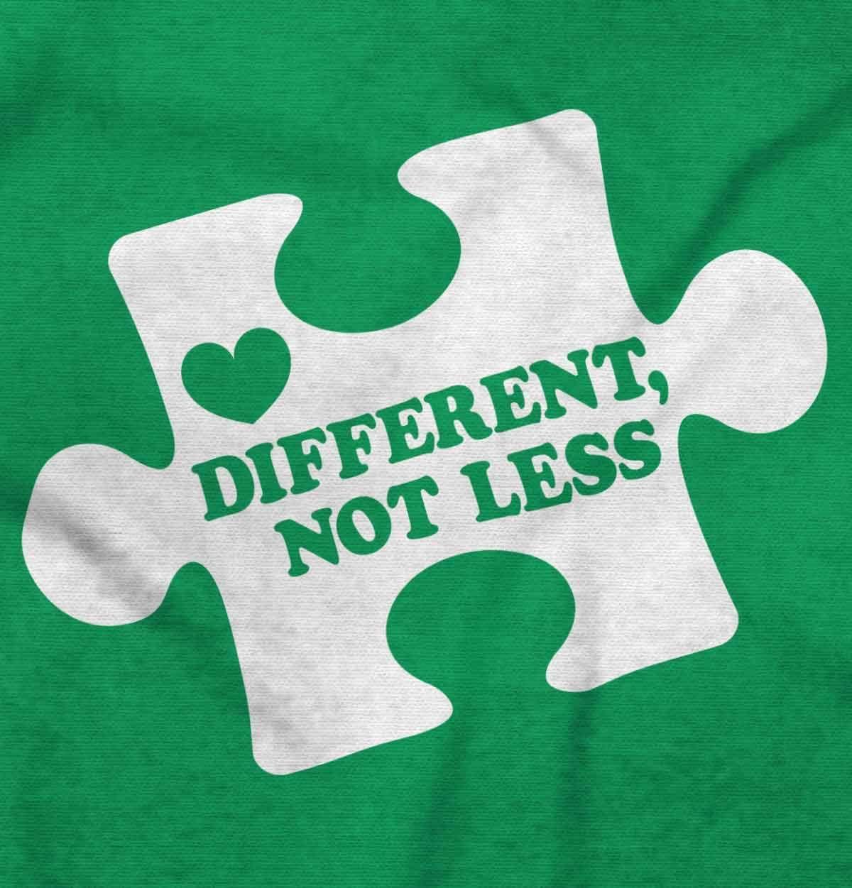 imageDifferent Not Less Autism Puzzle Womens Slim Fit Graphic TeeIrish Green