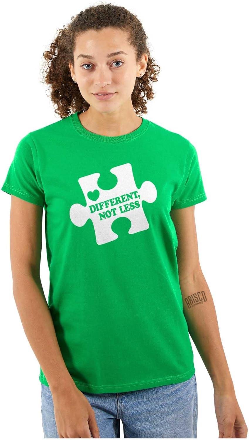 imageDifferent Not Less Autism Puzzle Womens Slim Fit Graphic TeeIrish Green