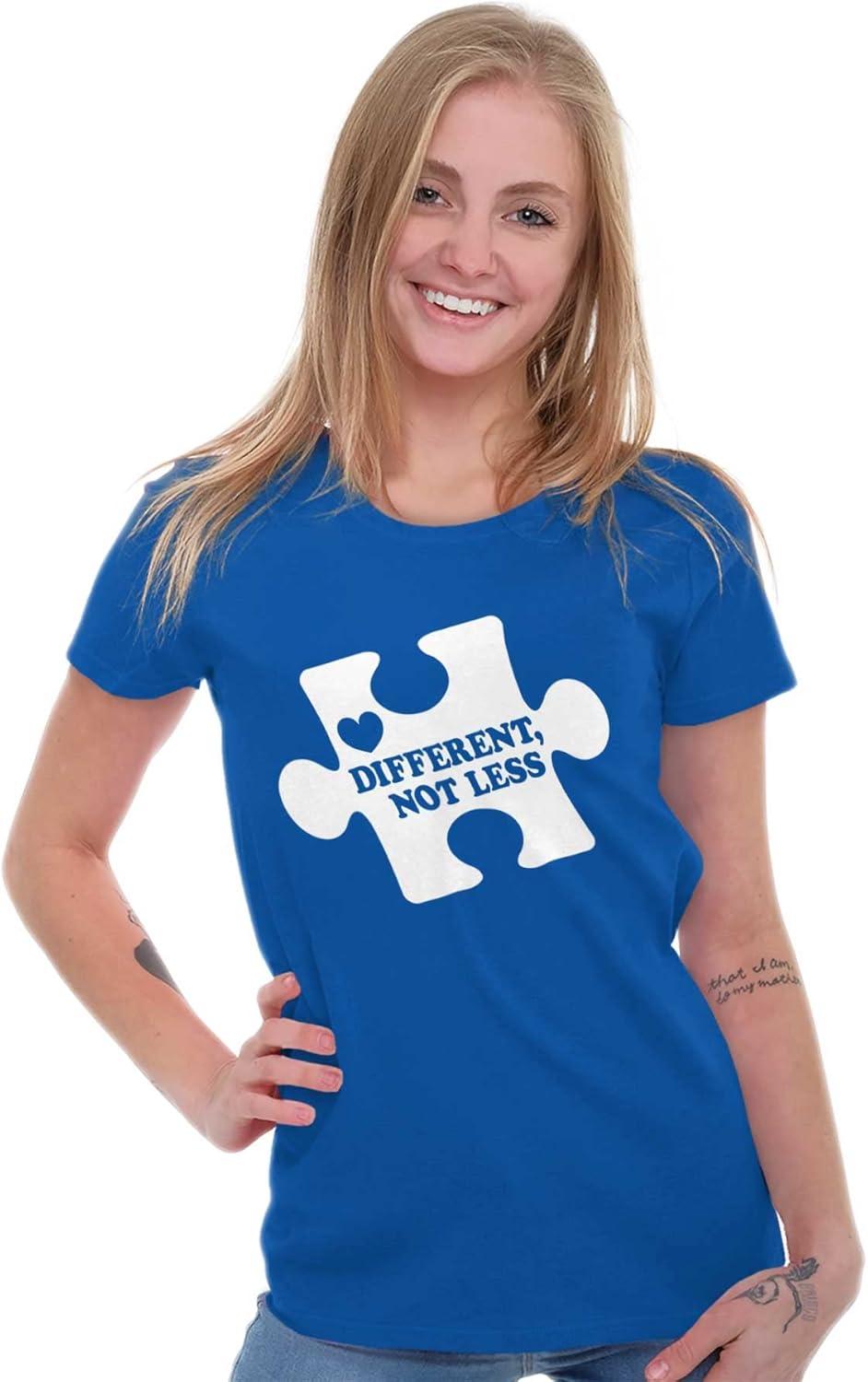 imageDifferent Not Less Autism Puzzle Womens Slim Fit Graphic TeeRoyal