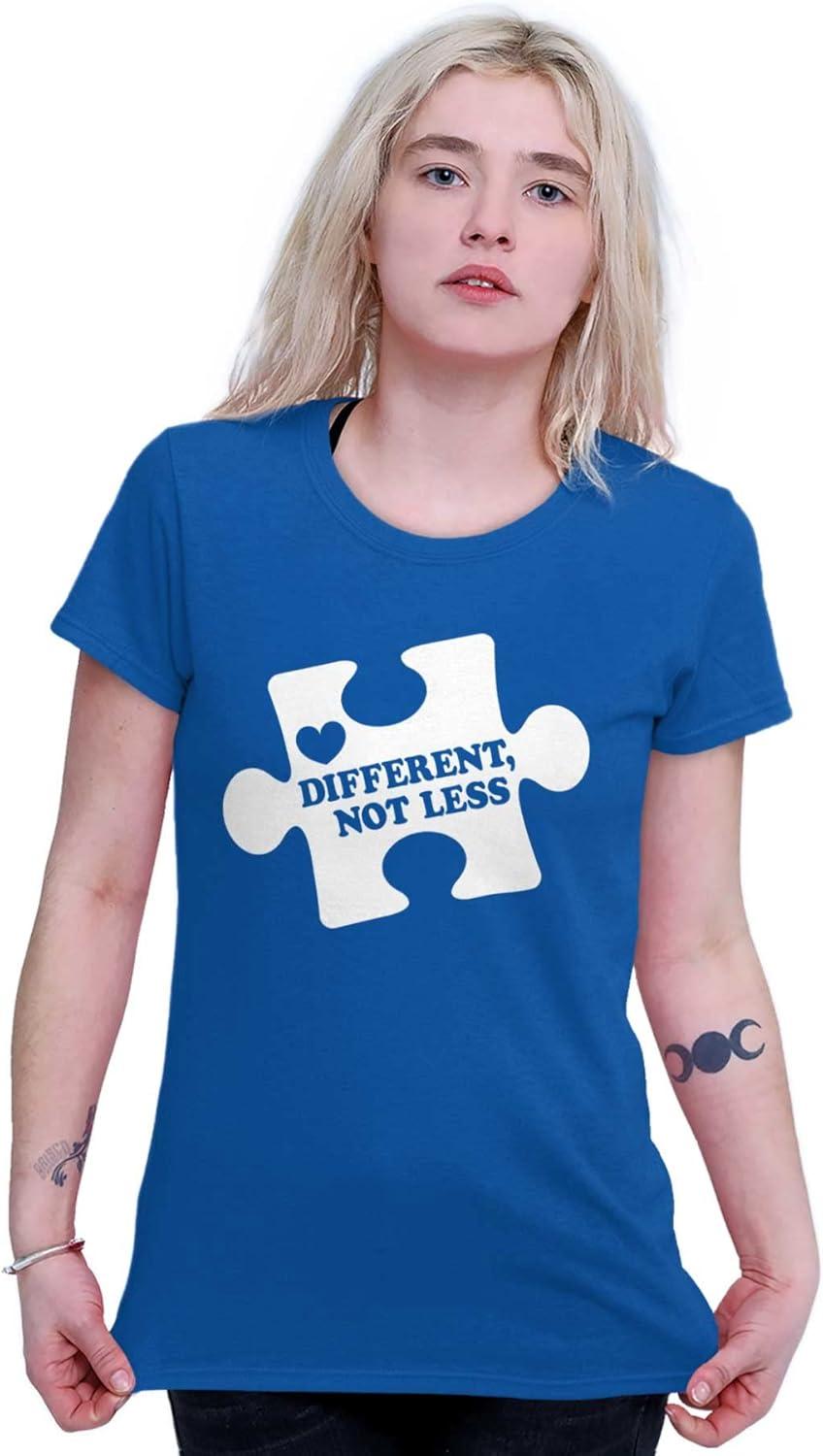 imageDifferent Not Less Autism Puzzle Womens Slim Fit Graphic TeeRoyal
