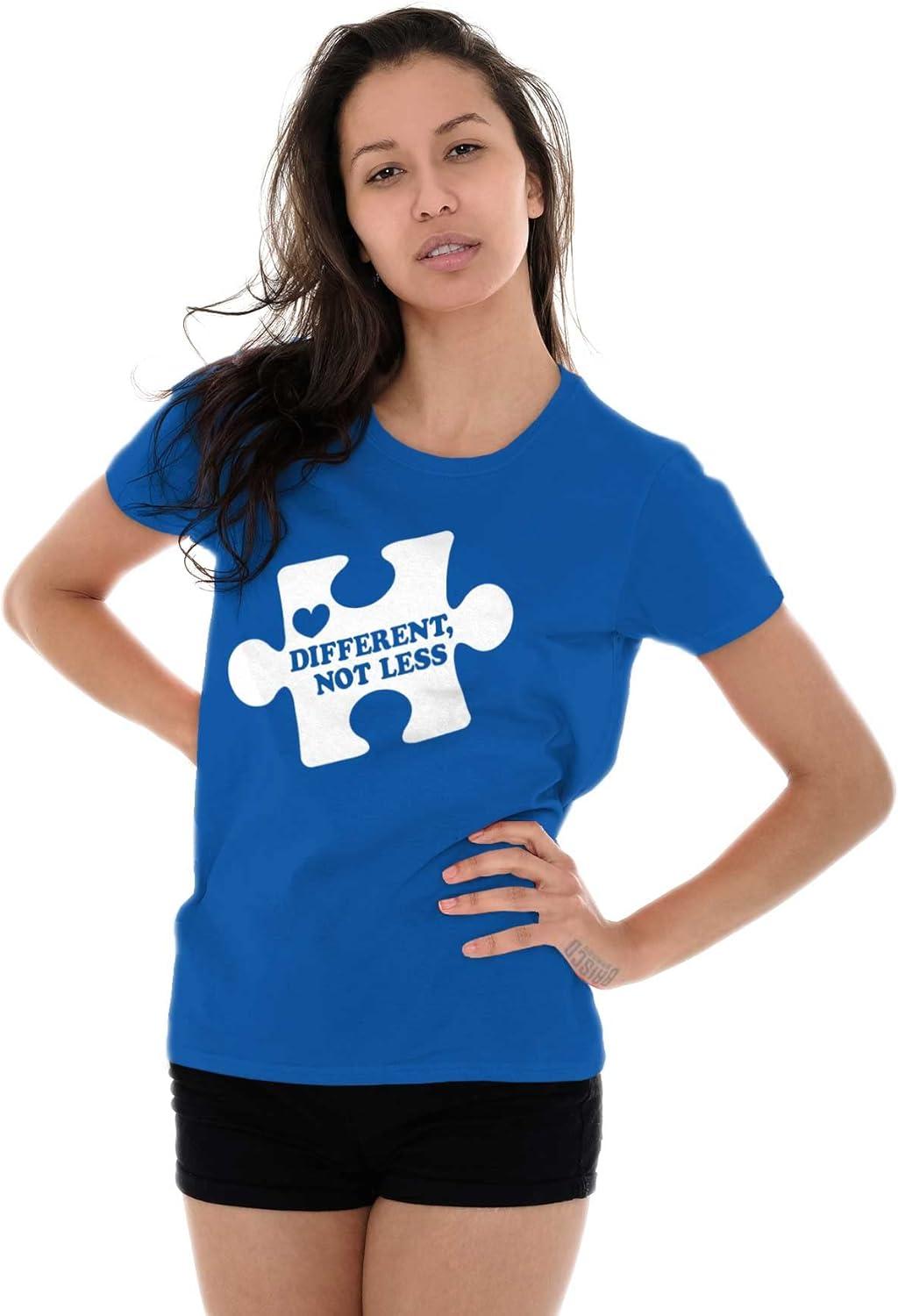 imageDifferent Not Less Autism Puzzle Womens Slim Fit Graphic TeeRoyal