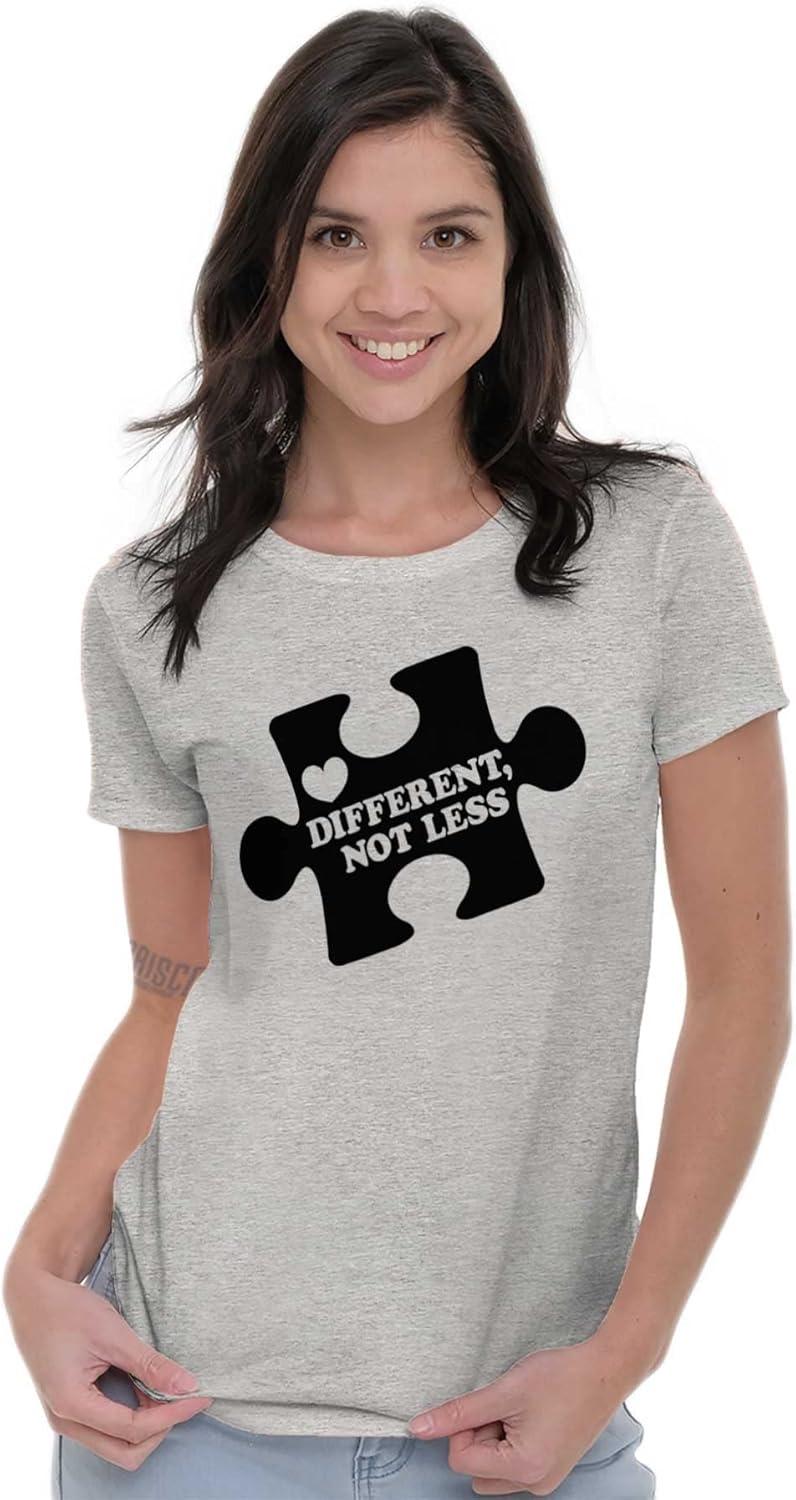 imageDifferent Not Less Autism Puzzle Womens Slim Fit Graphic TeeSport Grey