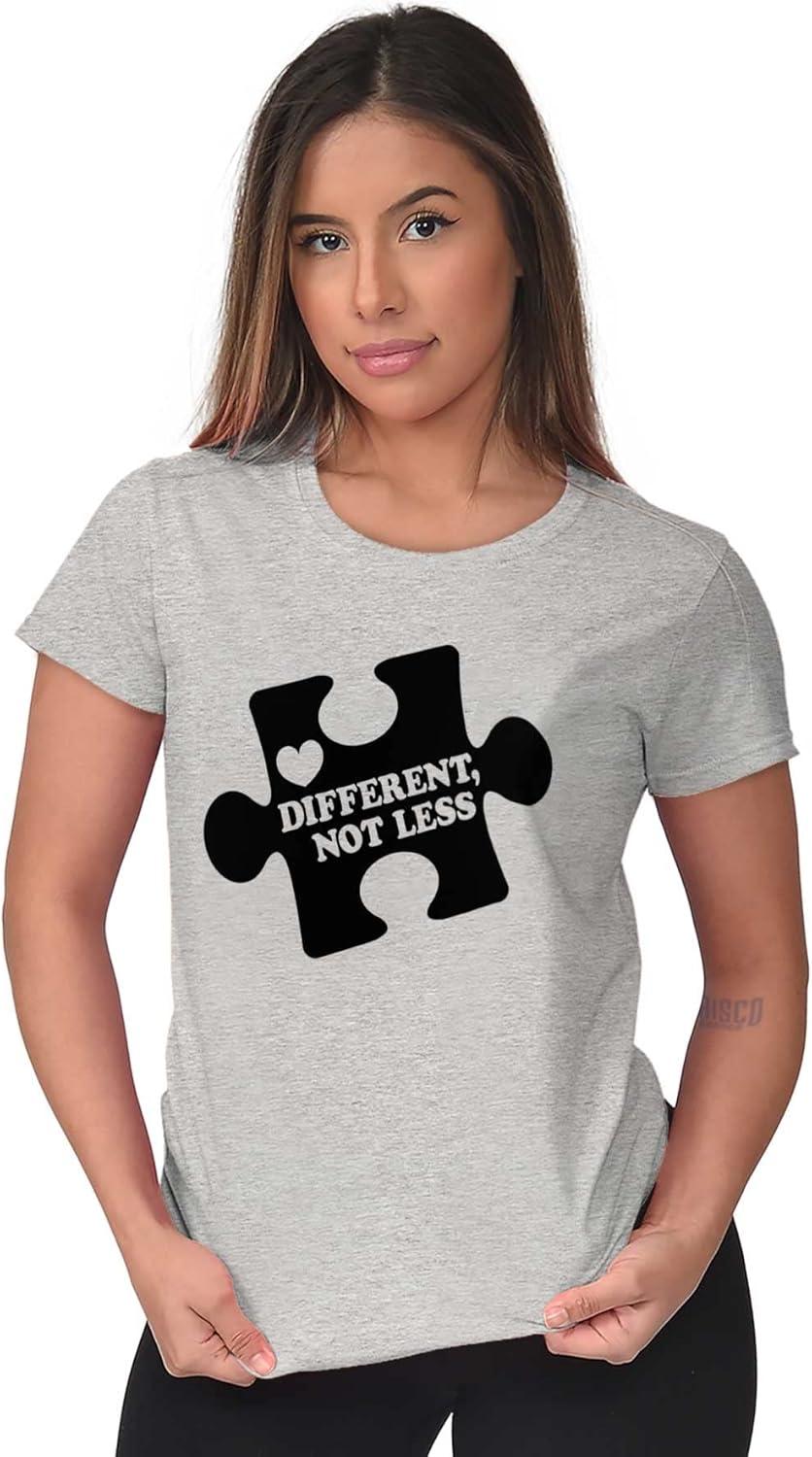 imageDifferent Not Less Autism Puzzle Womens Slim Fit Graphic TeeSport Grey
