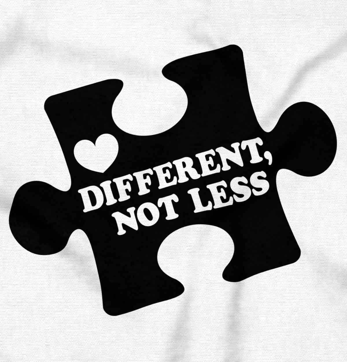 imageDifferent Not Less Autism Puzzle Womens Slim Fit Graphic TeeWhite
