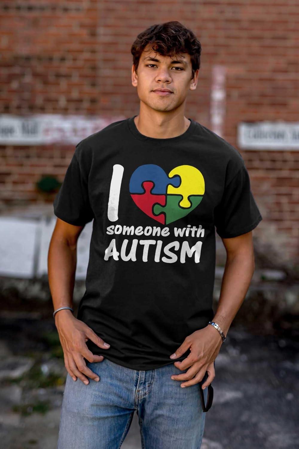 imageI Love Someone with Autism Puzzle Graphic T Shirt Men or WomenBlack