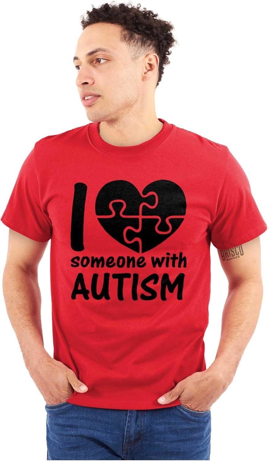 imageI Love Someone with Autism Puzzle Graphic T Shirt Men or WomenRed