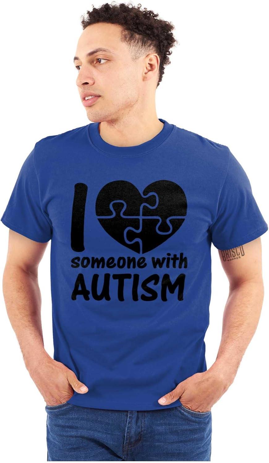imageI Love Someone with Autism Puzzle Graphic T Shirt Men or WomenRoyal