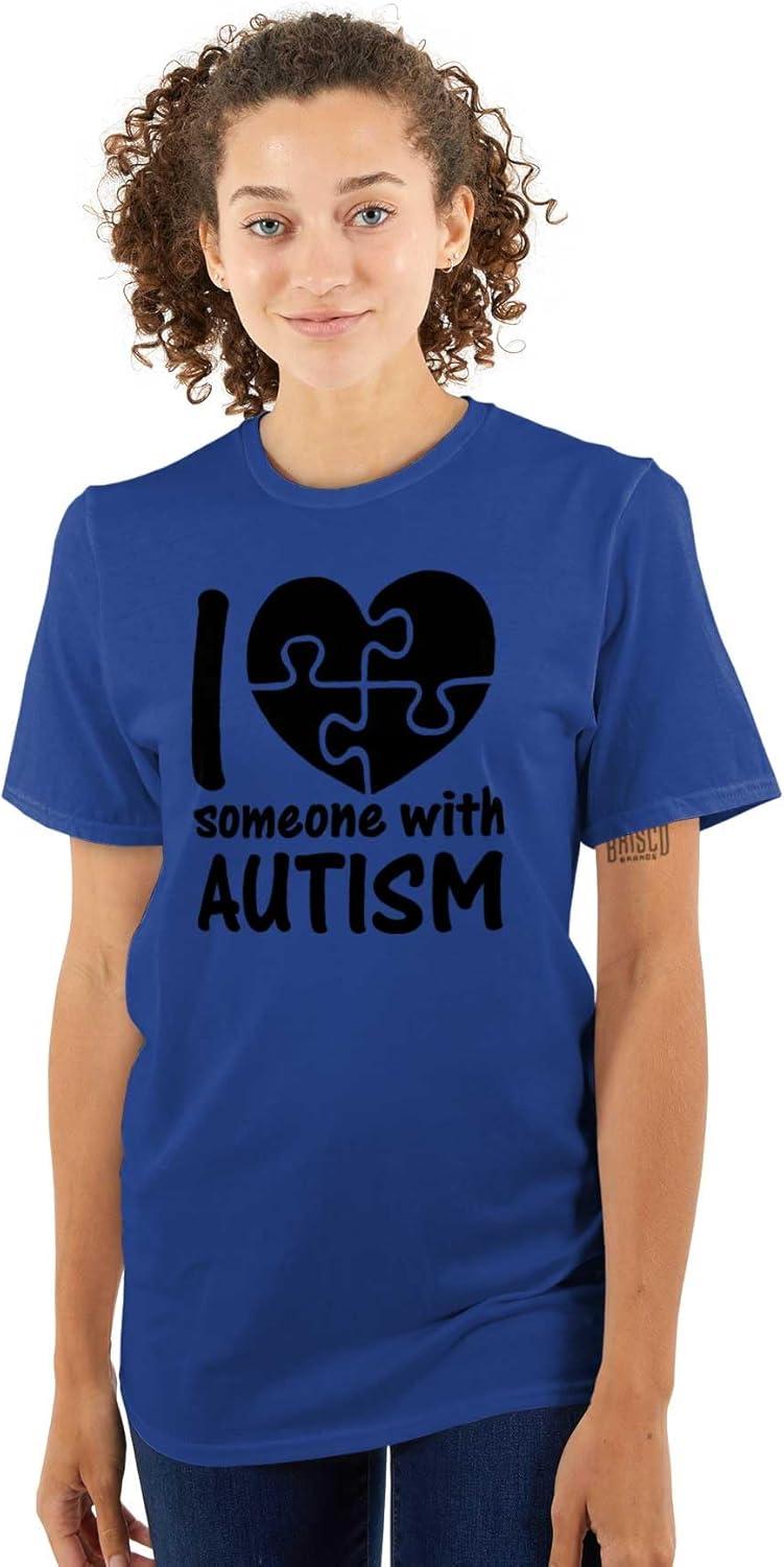 imageI Love Someone with Autism Puzzle Graphic T Shirt Men or WomenRoyal