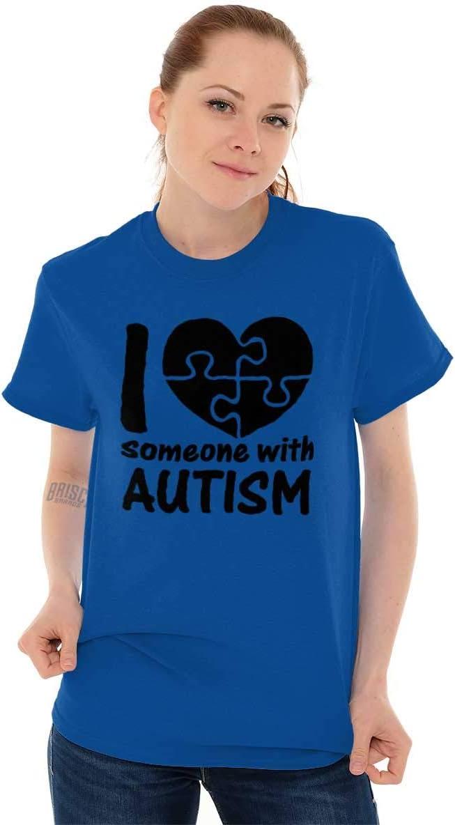 imageI Love Someone with Autism Puzzle Graphic T Shirt Men or WomenRoyal