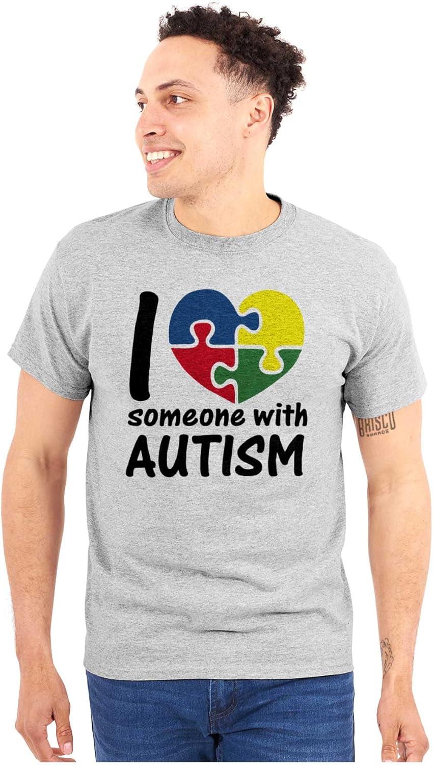 imageI Love Someone with Autism Puzzle Graphic T Shirt Men or WomenSport Grey